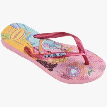 Imagem de Chinelo Havaianas Kids Slim Princess, Rosa, Glow, 33/34