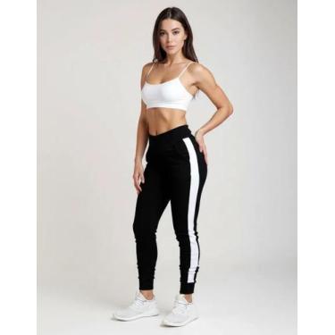 Imagem de Calça Feminina Jogger Malha Crepe Slim Fit Academia - AGAP, Preta com 