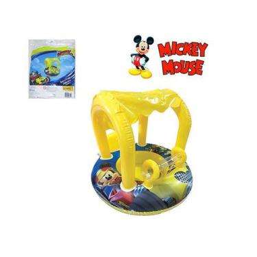 Imagem de Boia circular inflável infantil fralda com cobertura mickey - ETITOYS