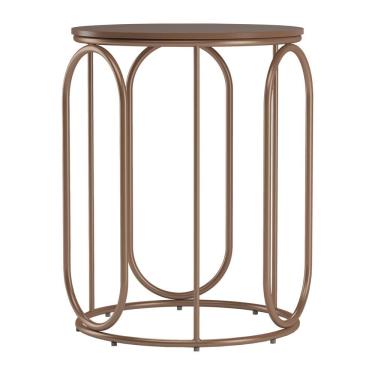 Imagem de Base para Mesa Omega Cônica Aço Carbono 60cm Dourado Wolgue Decor para Tampo Madeira Ou Vidro