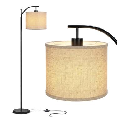 Imagem de Brightech Montage (pluege dos EUA) – Lâmpada de chão para quarto e sala de estar – Luz de leitura com sombra suspensa em arco – Lâmpada interna e alta para escritório – Preto clássico