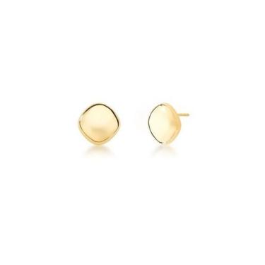 Imagem de Brinco quadrado banhado a ouro 1,3cm x 1,3mm - 2g - VIDIÈ