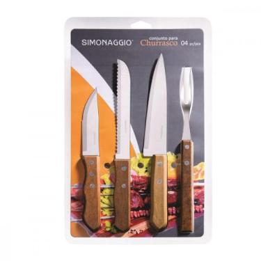 Imagem de Kit Churrasco Simonaggio 4Pecas Blister 350.174.9052.400