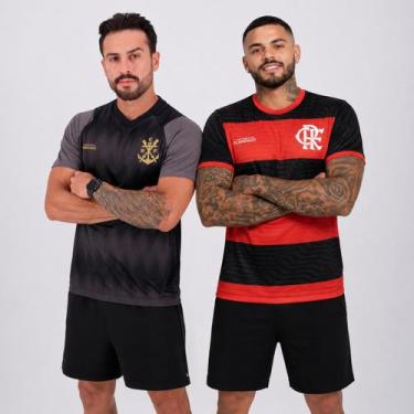 Imagem de Kit 2 Camisas Flamengo Emoção e Energia Preto - Braziline, G