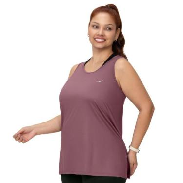 Imagem de Regata Fitness Plus Alongada com Fenda Lilás - Zee Rucci, G1