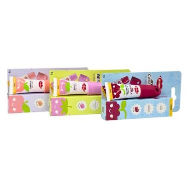 Imagem de Kit 3 Gloss Labial Framboesa, Lichia e Pêssego Com Cor Carmed Cimed