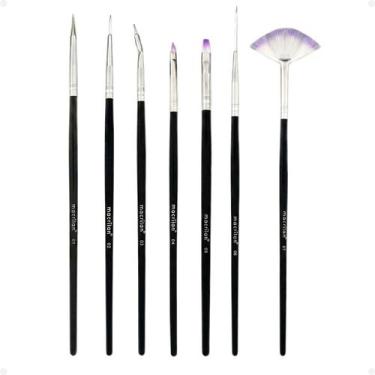 Imagem de Kit Pincéis para Unhas Macrilan Black 7un B706