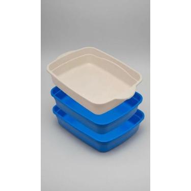 Imagem de Caixa de Areia Higiênica Gato 3 Camadas Azul - Congratulations Store