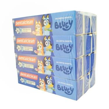 Imagem de Kit 12 Pasta Dente Infantil Bluey Com Flúor 50G DentalClean