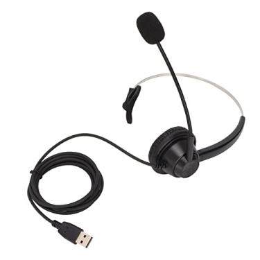 Imagem de Fone de ouvido comercial de um lado, fone de ouvido comercial USB com redução de ruído 100Hz-10KHz preto para telemarketing
