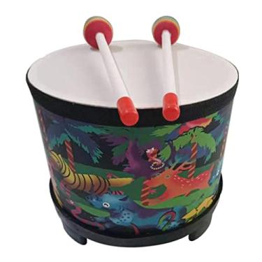Imagem de Tambor de chão de madeira educacional com 2 malhos desenvolvendo musicais instrumento Tambor de chão percussão para crianças do