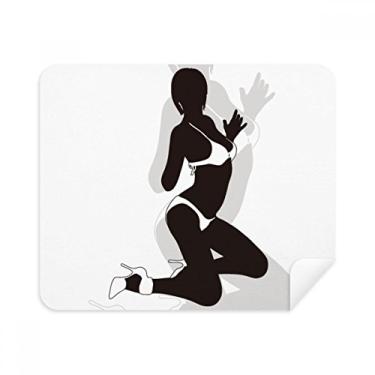 Imagem de Hot Women Joelheira Biquíni Gal Pano de Limpeza de Tela Limpador de Tela 2 Peças Tecido de Camurça