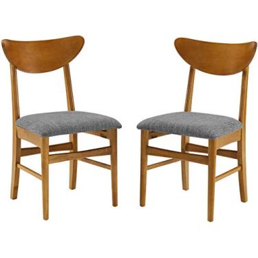 Imagem de Crosley Furniture Landon Cadeiras de jantar modernas de madeira do meio século, conjunto de 2, bolota