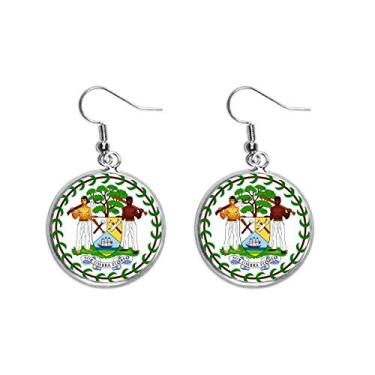 Imagem de Brinco de prata com emblema nacional Belize com orelhas de campo, joia feminina