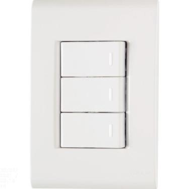 Imagem de Conjunto 4x2 com 3 Interruptores Simples Tramontina Liz 10 A 250 V Branco Tramontina