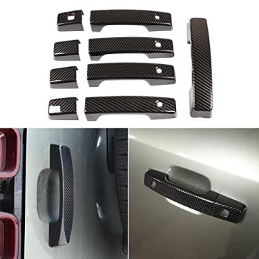 Imagem de FINMOKAL Fibra De Carbono Abs Apto Para Land Rover Defender 2020-2022 Acabamento Da Tampa Da Maçaneta Da Porta Externa Preto, Fibra De Carbono