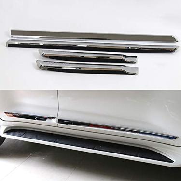 Imagem de 4 peças cromado estilo porta lateral moldagem ABS carro corpo linha guarnição se encaixa para Land Cruiser LC200 J200 2008-2021
