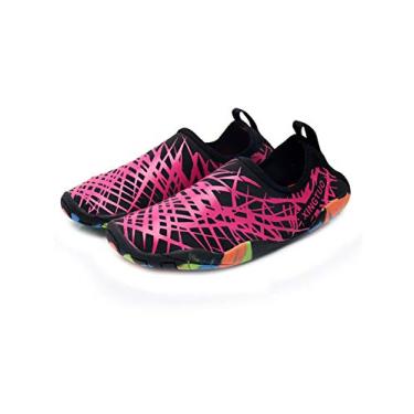 Imagem de Bestgift Sapatos de água a montante de interferência de velocidade sapatos de praia ao ar livre Sapatos de natação masculinos e femininos Rosa 2 38