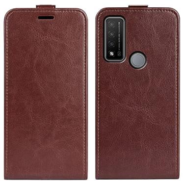 Imagem de YUNCHAO Caixa de telefone Para TCL 20 R 5G R64 Textura Única Caixa De Couro Vertical De Couro Vertical Caixa Com Slots De Cartão e Moldura De Fotos capa para celular