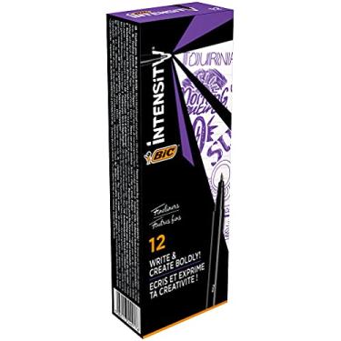 Imagem de Bic Canetas de ponta fina Intensity Fineliner ideais para escritório, escritório em casa ou escola, roxo, pacote com 12