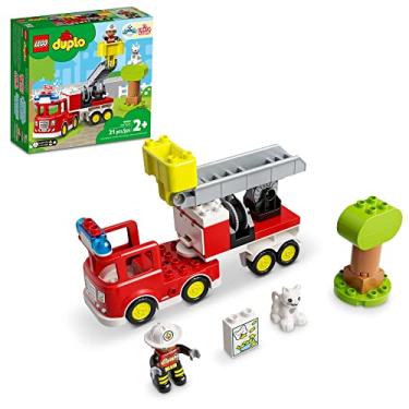 Imagem de LEGO® DUPLO® Resgate Camião dos Bombeiros 10969 Brinquedo de Construção; Bombeiro e Camião dos Bombeiros com Luzes e Sirene para Crianças de 2+ anos (21 peças)