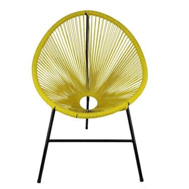 Imagem de Cadeira Caribe Fibra Sintética Aço Acesse Móveis Amarelo