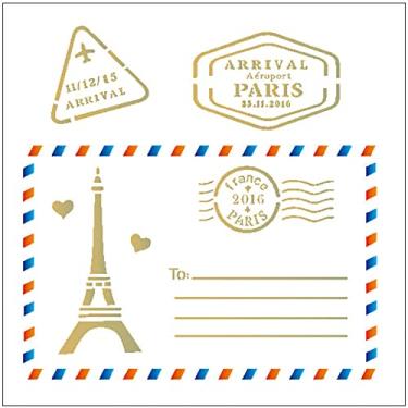 Imagem de Stencil de Acetato para Pintura OPA 14 x 14 cm - 2008 Cartão Postal Paris