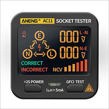 Imagem de Tingpai AC11 Soquete Detector de Vazamento Elétrico Display LCD Fio Ter Linha Zero Fio Vivo Fase Eletroscópio Elétrico Multifuncional RCD NCV Circuito Testador Elétrico Detector de Polaridade
