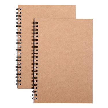 Imagem de Cadernos espirais, 100 páginas pautadas (50 folhas), 21,3 cm x 14,5 cm, 2 peças/pacote