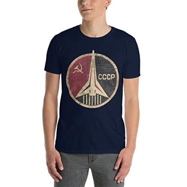 Imagem de Tony Rubino Camiseta unissex de manga curta CCCP USSR, Azul marino, GG