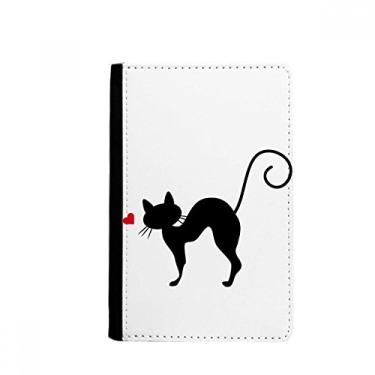 Imagem de Porta passaporte animal em forma de coração gato Sihouette Notecase Burse capa carteira porta-cartão, Multicolor