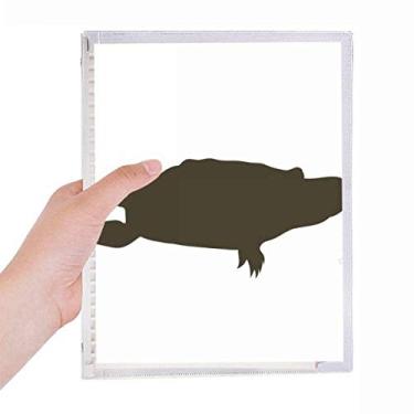 Imagem de Caderno de retrato de animal de tartaruga negra diário de folhas soltas recarregável, artigos de papelaria