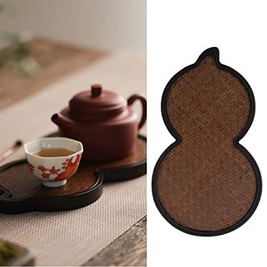 Imagem de Prato de Chá, Bandeja de Trabalho Fino Elegância com Material de Bambu para Colocar Xícara de Chá(cabaça)
