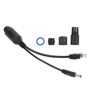 Imagem de Adaptador divisor POE de 24 V, conjunto plug and play com câmeras de segurança IP, injetor divisor POE para interruptor de telefone de rede doméstica (preto)