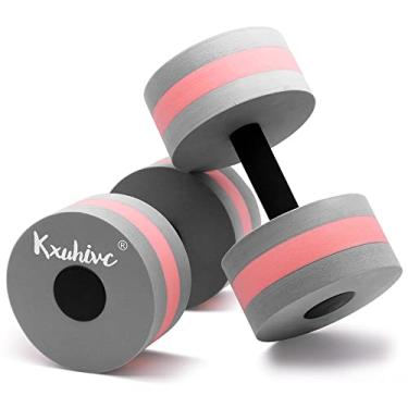 Imagem de Kxuhivc Halteres de água para exercício aquático halteres exercícios aeróbicos aquáticos 2 peças barras de espuma barras de mão resistência à piscina para homens mulheres crianças perda de peso ferramenta fitness esportes aquáticos (cinza)