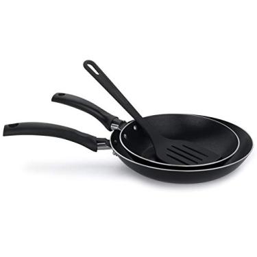 Imagem de Multiflon Jogo Frigideiras Aluminio Antiaderente 16 Centímetros e 20 Centímetros Com Espátula Vermelho Gourmet Resistente Durável e Saudável