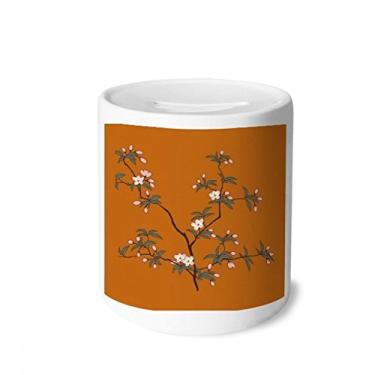 Imagem de DIYthinker Caixa de moeda de cerâmica com pintura verde e árvore da cultura vermelha para presente de cofrinho