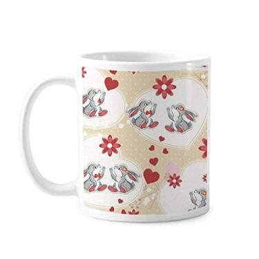 Imagem de Linda caneca de cerâmica para o Dia dos Namorados Coelhos Cinza