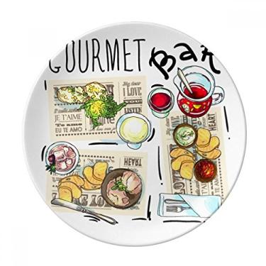 Imagem de Gourmet Bar Prato de sopa de limonada de porcelana decorativa Salver Prato de jantar