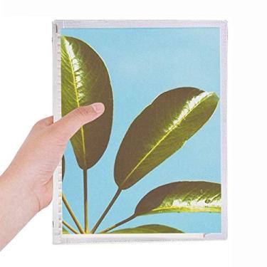 Imagem de Caderno de folhas de céu azul com imagem de plantas e folhas soltas diário recarregável