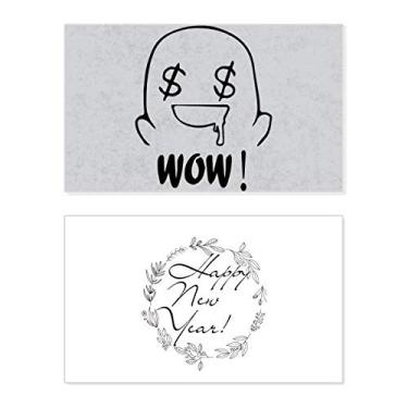 Imagem de Greedy Black Cute Chat Happy Pattern New Year Festival Greeting Card Bless Message Gift