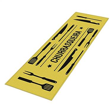 Imagem de Tapete Passadeira Churrasqueira Antider Amarelo-40 x 120