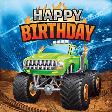 Imagem de Creative Converting Monster Truck Happy Birthday Napkins, 16 ct, multi-colored,"6.5"""