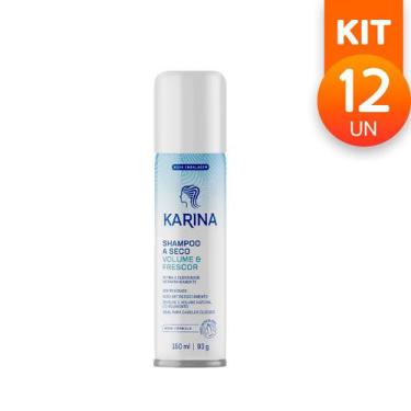 Imagem de Kit 12 Shampoo A Seco Karina Volume Frescor Para Os Cabelos Retira Ole