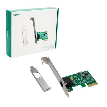 Imagem de Placa de Rede 10/100/1000 Vinik,  PCI-Express x1, C/ Suporte Low Profile - PRV1000E 26261