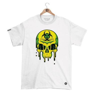 Imagem de Camiseta Mafiaclub Gola Redonda Estampa CAVEIRA RADIOATIVA Streetwear fio 30.1 Penteado...