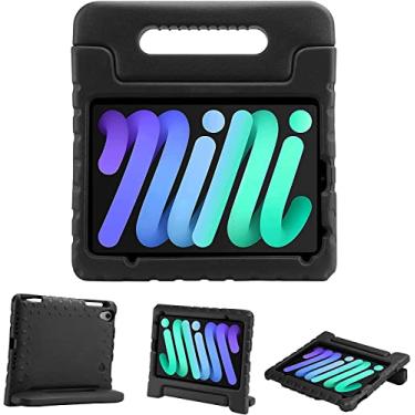 Imagem de Capa Infantil Maleta Compatível Para iPad Mini6 A2567 A2568 A2569 2021 /Mini 7 (A17 Pro) A2993 A2995 A2996 2024 PRETO,Anti imapcto,EVA, Emborrachada, Leve