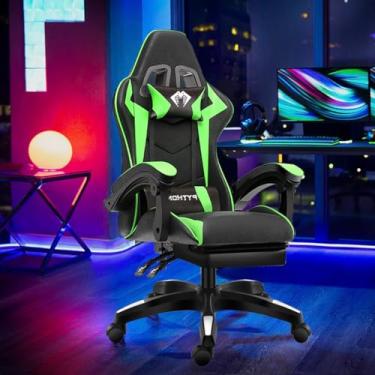 Imagem de Cadeira Ergonomica Gamer Com Apoio Para Os Pés（Verde)
