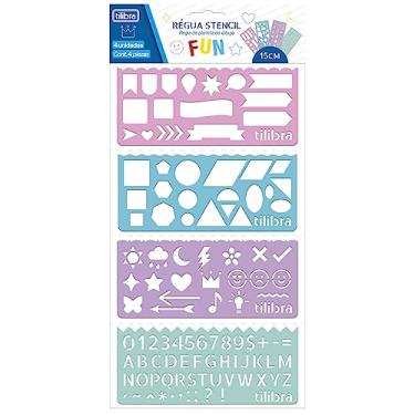 Imagem de Tilibra - Régua Stencil Fun - Blister com 4 unidades