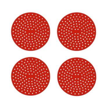 Imagem de Kit com 4 Almofada de Silicone Para Fogão de Indução Protetor de Boca Cooktop Indução (Vermelho)